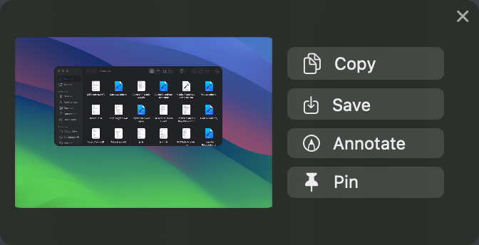 Quick Access floating preview